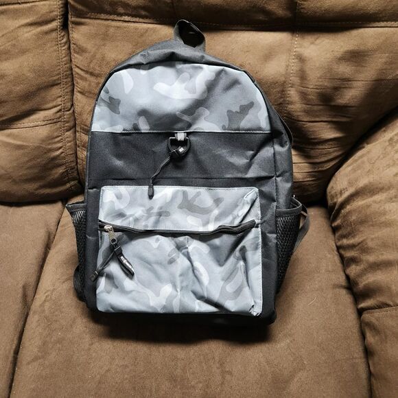 Other - Unbranded Black and Grey Camo Back-Pack
